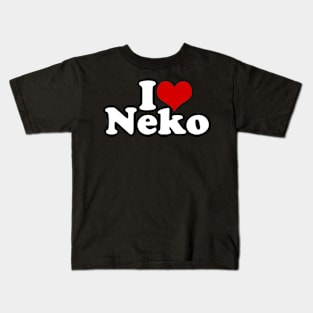 I LOVE HEART NEKO Kids T-Shirt